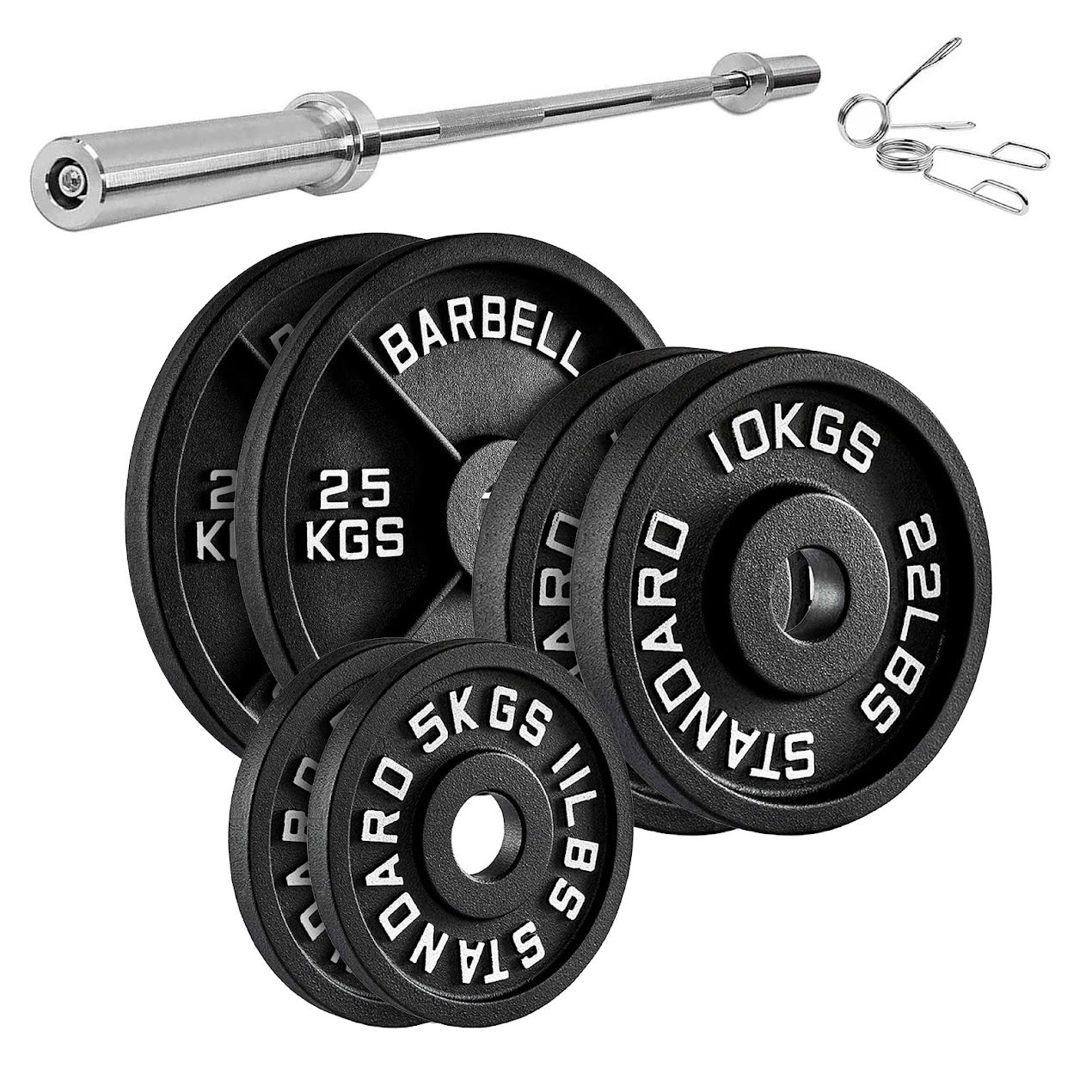 Durable Cast Iron Weight Plates for Home & Commercial Gyms – Standard 2" Hole for Olympic Barbells, Compact Design for Powerlifting, Bodybuilding & Full-Body Strength Training