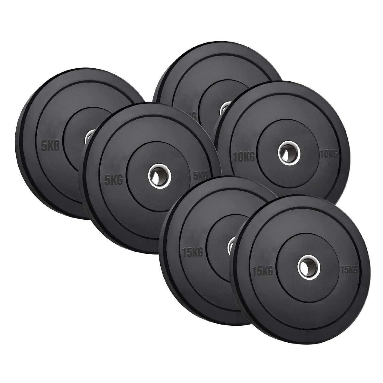 Durable Olympic Rubber Bumper Plates – Heavy Duty 2" Weight Plates for Strength Training, CrossFit & Lifting | Low Bounce, Floor Safe Design in Singles, Pairs & Sets