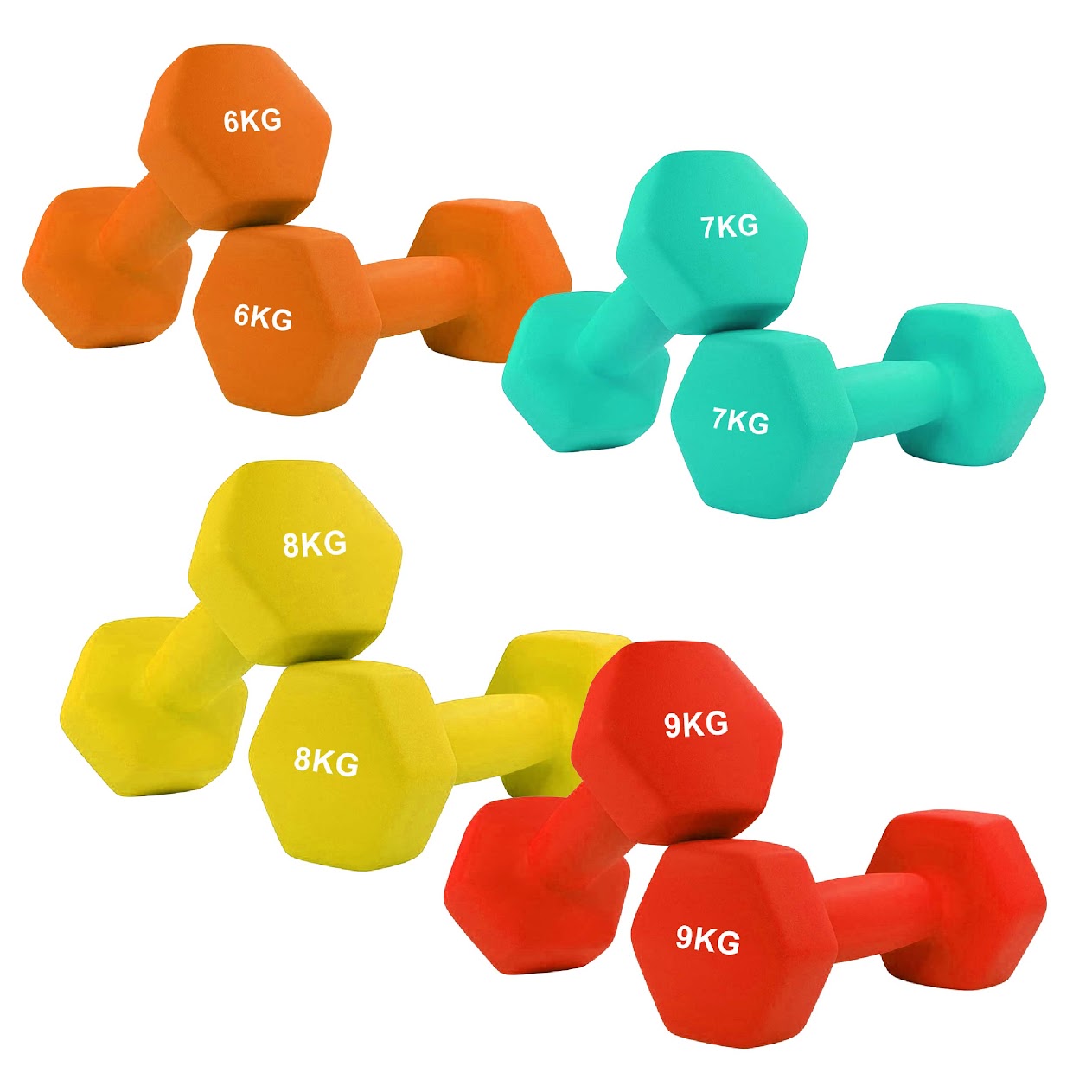Neoprene Hex Dumbbells – Non-Slip Anti Roll Weights with Soft Grip | Available in Singles, Pairs & Full Sets | Ideal for Home Workouts & Gym Training