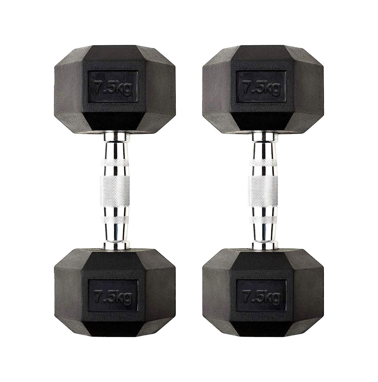 Hex Dumbbells 2.5kg–60kg Pairs & Sets – Rubber-Coated Anti-Roll Weights with Knurled Steel Grip – Strength Training Dumbbell Set for Home Gym or Studio