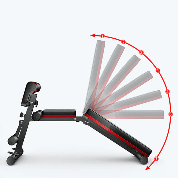 Heavy Duty Adjustable Weight Bench – Foldable Steel Frame, 7-Position Incline/Decline, 320 kg Capacity for Compact Home Gym Strength Training