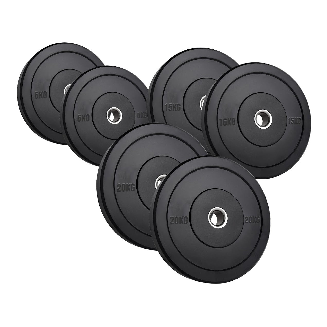 Durable Olympic Rubber Bumper Plates – Heavy Duty 2" Weight Plates for Strength Training, CrossFit & Lifting | Low Bounce, Floor Safe Design in Singles, Pairs & Sets