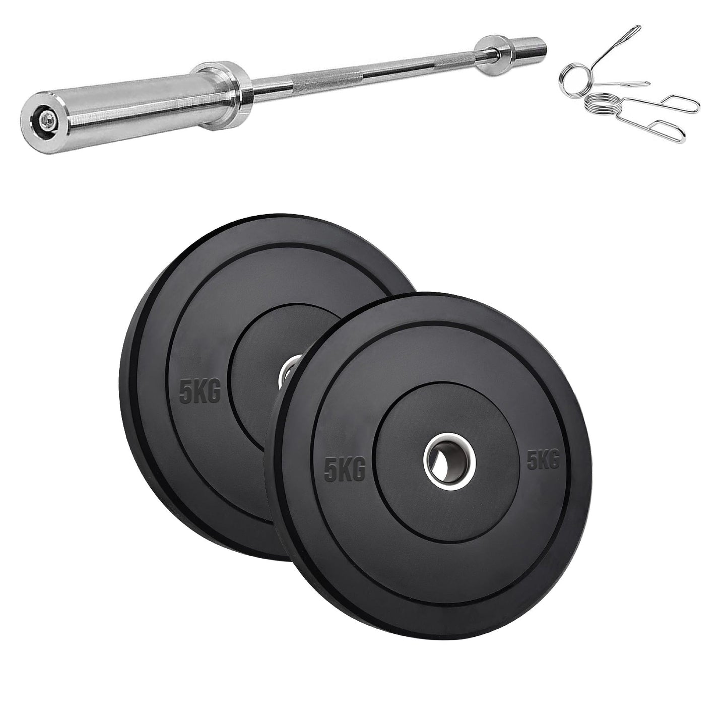 Durable Olympic Rubber Bumper Plates – Heavy Duty 2" Weight Plates for Strength Training, CrossFit & Lifting | Low Bounce, Floor Safe Design in Singles, Pairs & Sets