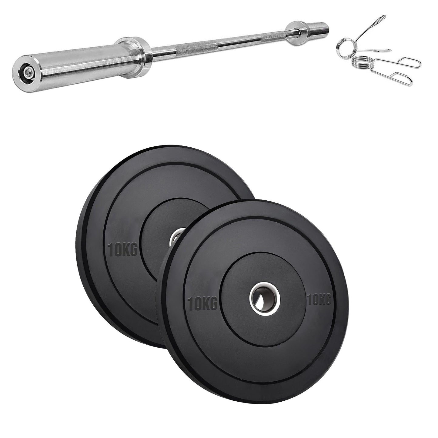 Durable Olympic Rubber Bumper Plates – Heavy Duty 2" Weight Plates for Strength Training, CrossFit & Lifting | Low Bounce, Floor Safe Design in Singles, Pairs & Sets