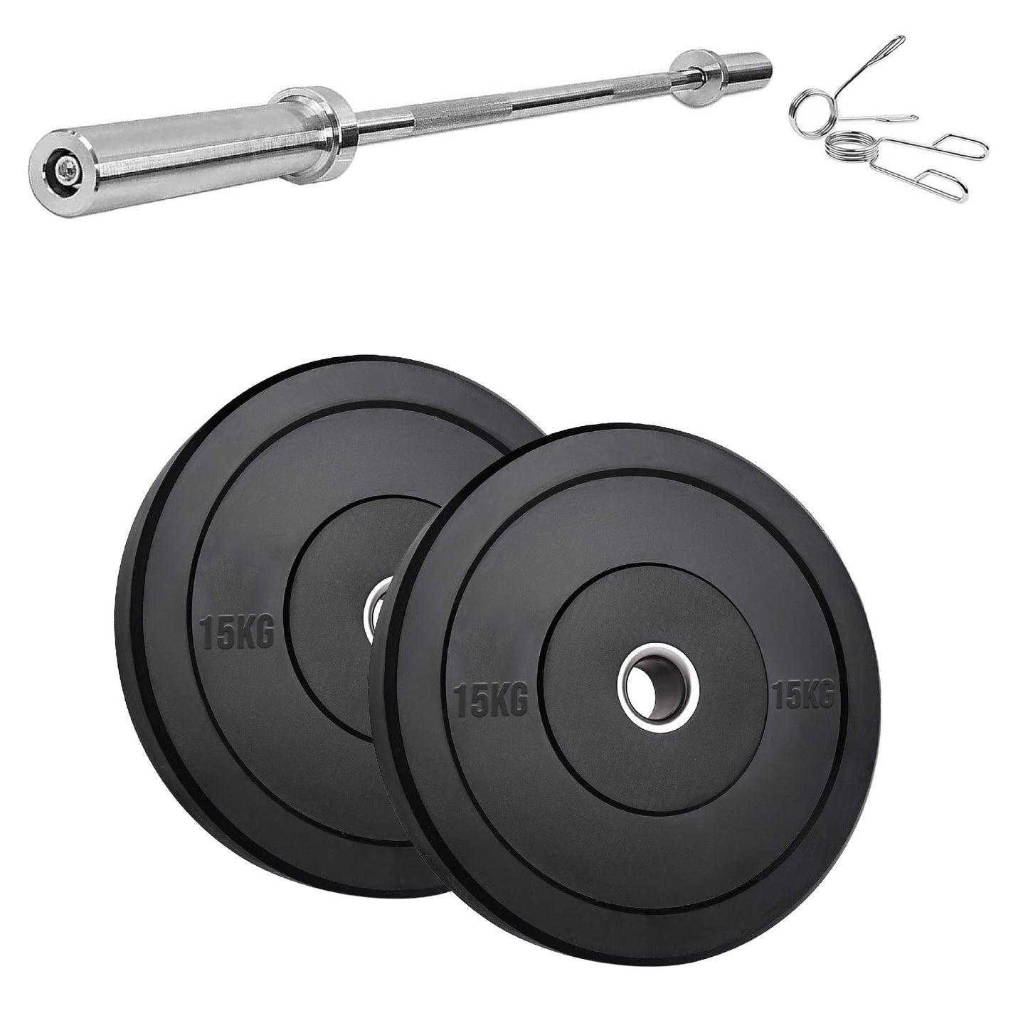 Durable Olympic Rubber Bumper Plates – Heavy Duty 2" Weight Plates for Strength Training, CrossFit & Lifting | Low Bounce, Floor Safe Design in Singles, Pairs & Sets