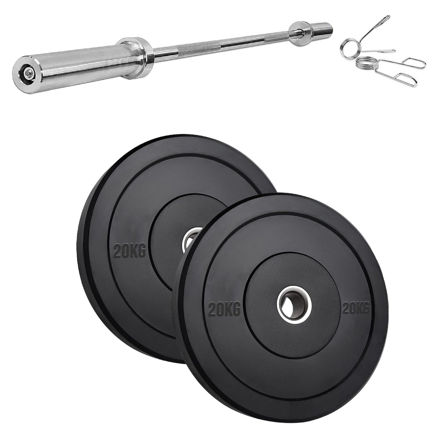 Durable Olympic Rubber Bumper Plates – Heavy Duty 2" Weight Plates for Strength Training, CrossFit & Lifting | Low Bounce, Floor Safe Design in Singles, Pairs & Sets