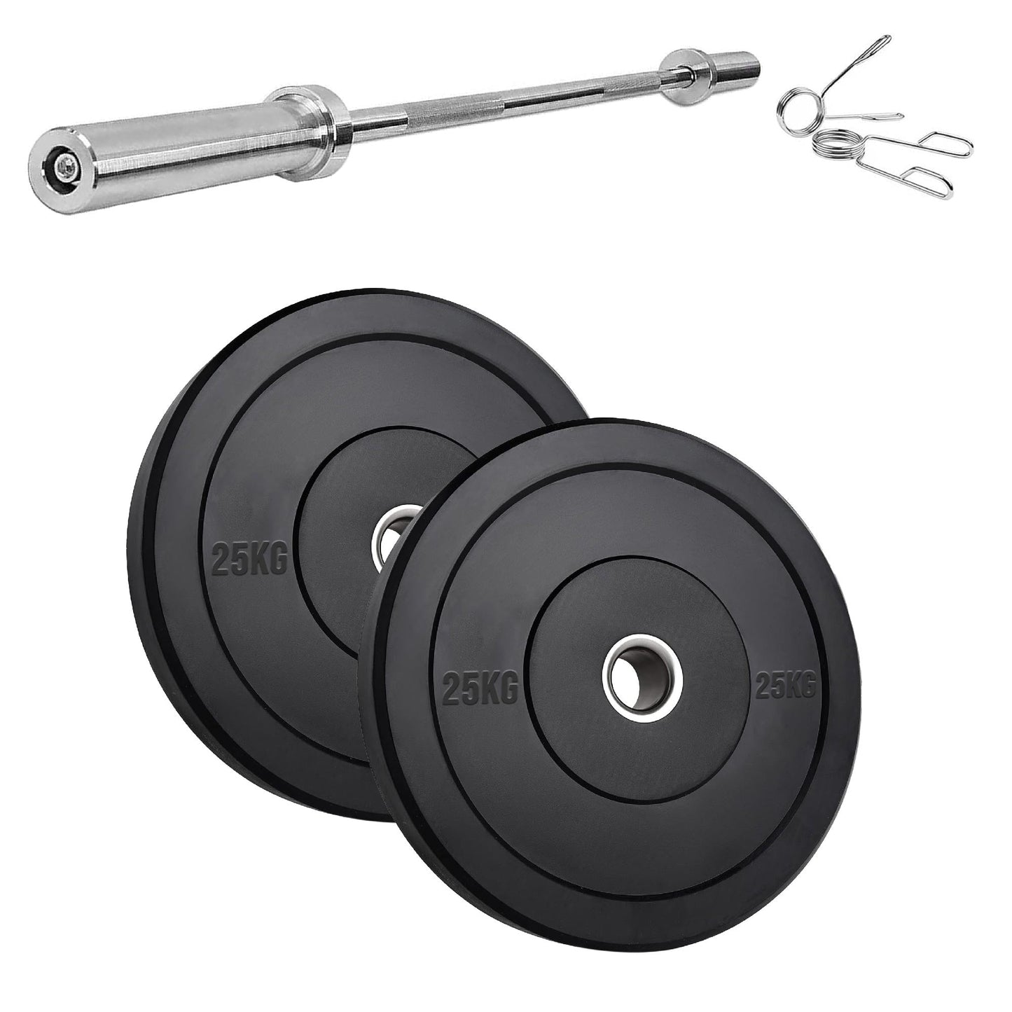 Durable Olympic Rubber Bumper Plates – Heavy Duty 2" Weight Plates for Strength Training, CrossFit & Lifting | Low Bounce, Floor Safe Design in Singles, Pairs & Sets