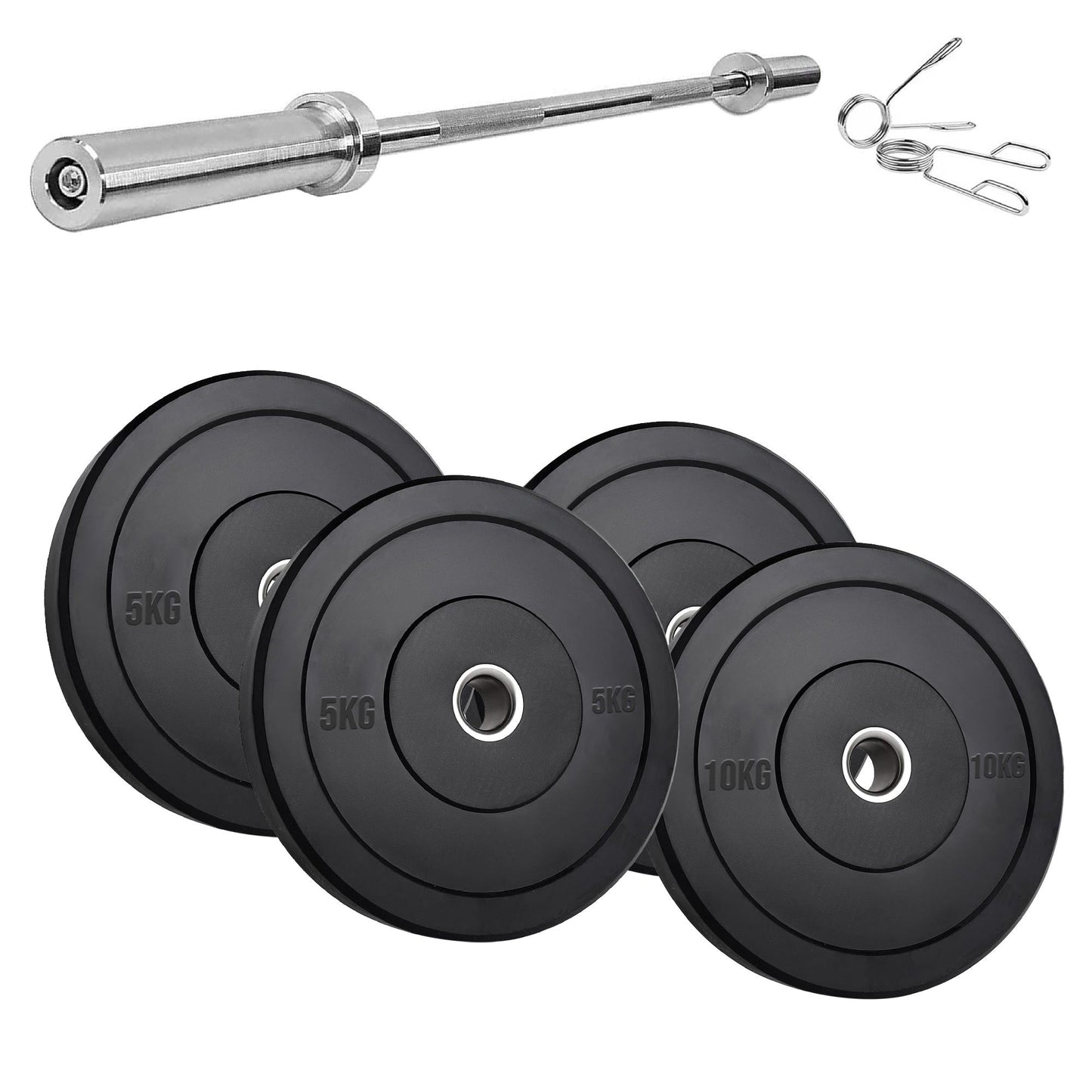 Durable Olympic Rubber Bumper Plates – Heavy Duty 2" Weight Plates for Strength Training, CrossFit & Lifting | Low Bounce, Floor Safe Design in Singles, Pairs & Sets