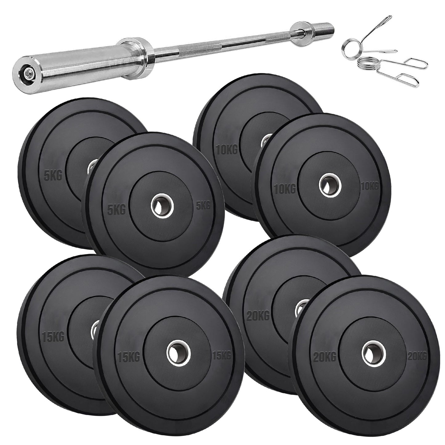Durable Olympic Rubber Bumper Plates – Heavy Duty 2" Weight Plates for Strength Training, CrossFit & Lifting | Low Bounce, Floor Safe Design in Singles, Pairs & Sets