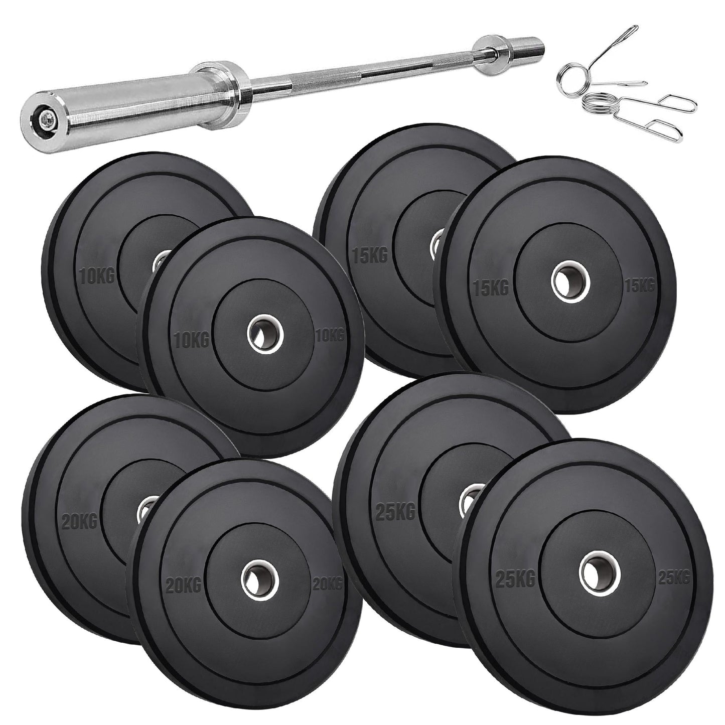 Durable Olympic Rubber Bumper Plates – Heavy Duty 2" Weight Plates for Strength Training, CrossFit & Lifting | Low Bounce, Floor Safe Design in Singles, Pairs & Sets
