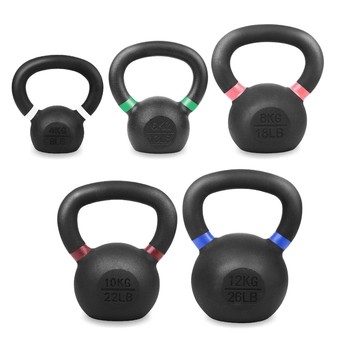 Heavy Duty Cast Iron Kettlebells – Durable Black Finish, Ergonomic Handle Strength Training Weights for Home Gym