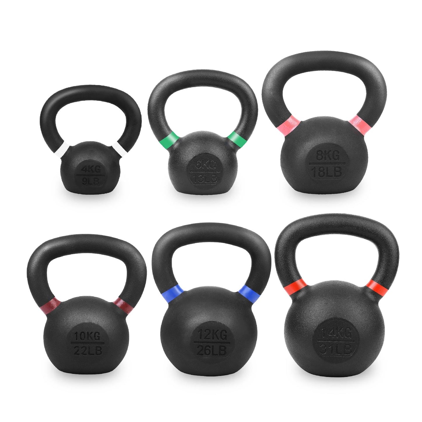 Heavy Duty Cast Iron Kettlebells – Durable Black Finish, Ergonomic Handle Strength Training Weights for Home Gym