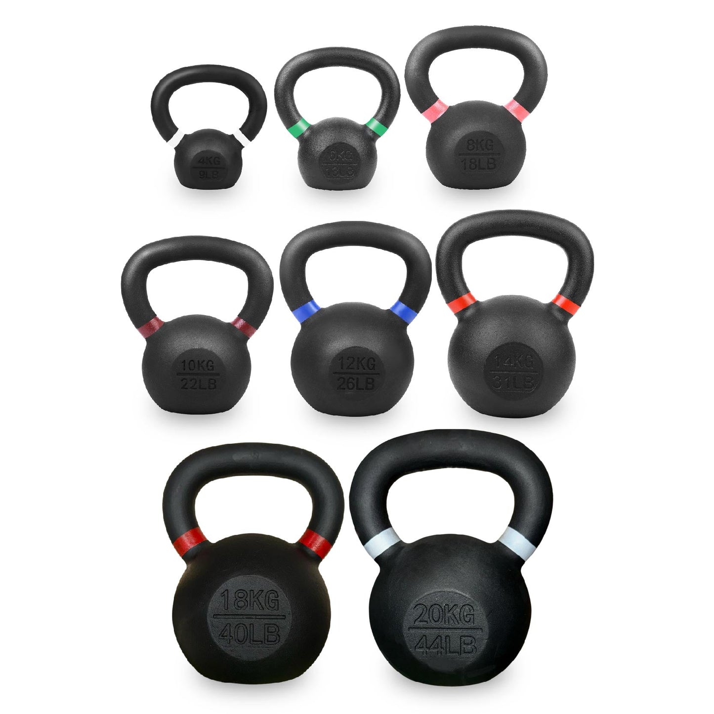 Heavy Duty Cast Iron Kettlebells – Durable Black Finish, Ergonomic Handle Strength Training Weights for Home Gym