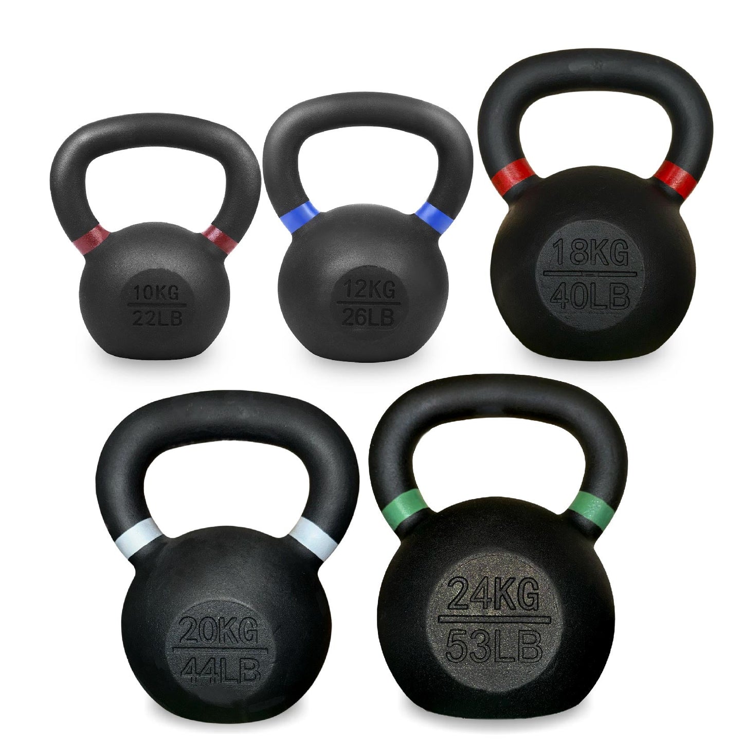 Heavy Duty Cast Iron Kettlebells – Durable Black Finish, Ergonomic Handle Strength Training Weights for Home Gym