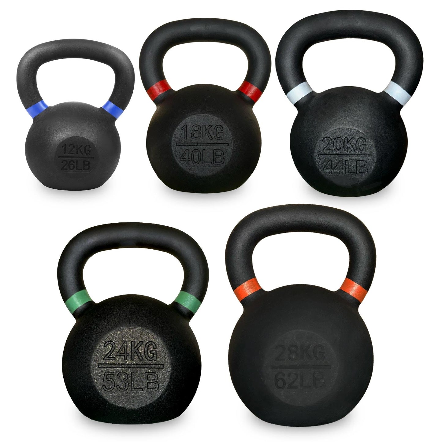 Heavy Duty Cast Iron Kettlebells – Durable Black Finish, Ergonomic Handle Strength Training Weights for Home Gym