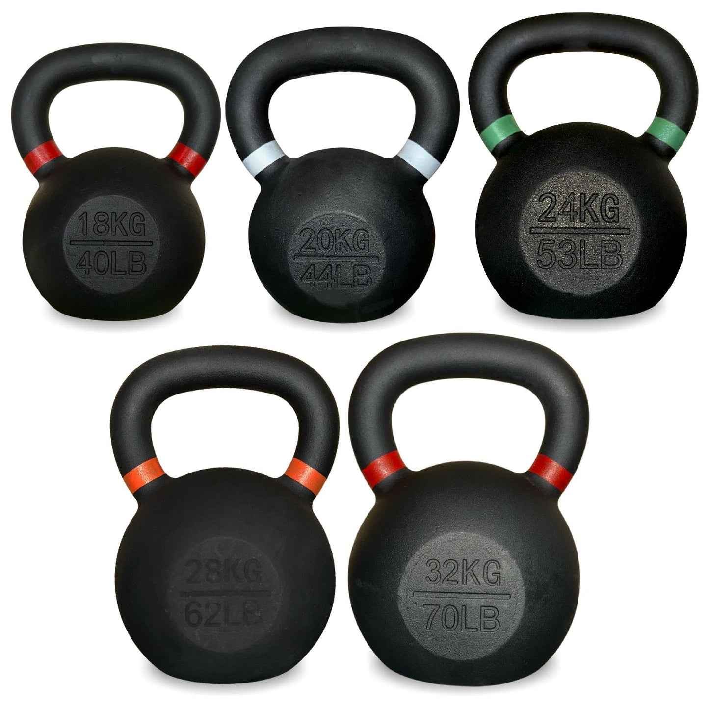 Heavy Duty Cast Iron Kettlebells – Durable Black Finish, Ergonomic Handle Strength Training Weights for Home Gym