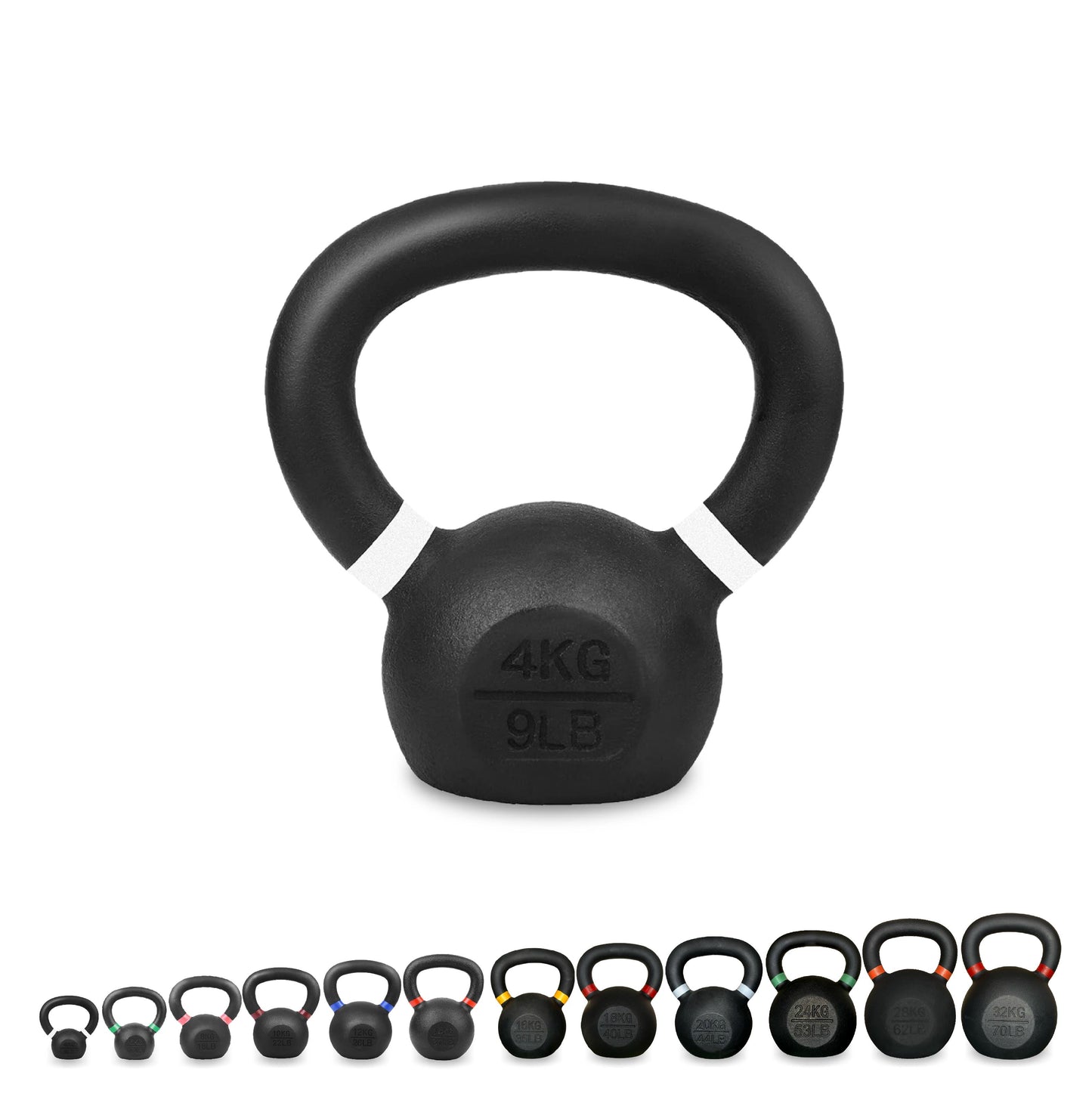 Heavy Duty Cast Iron Kettlebells – Durable Black Finish, Ergonomic Handle Strength Training Weights for Home Gym