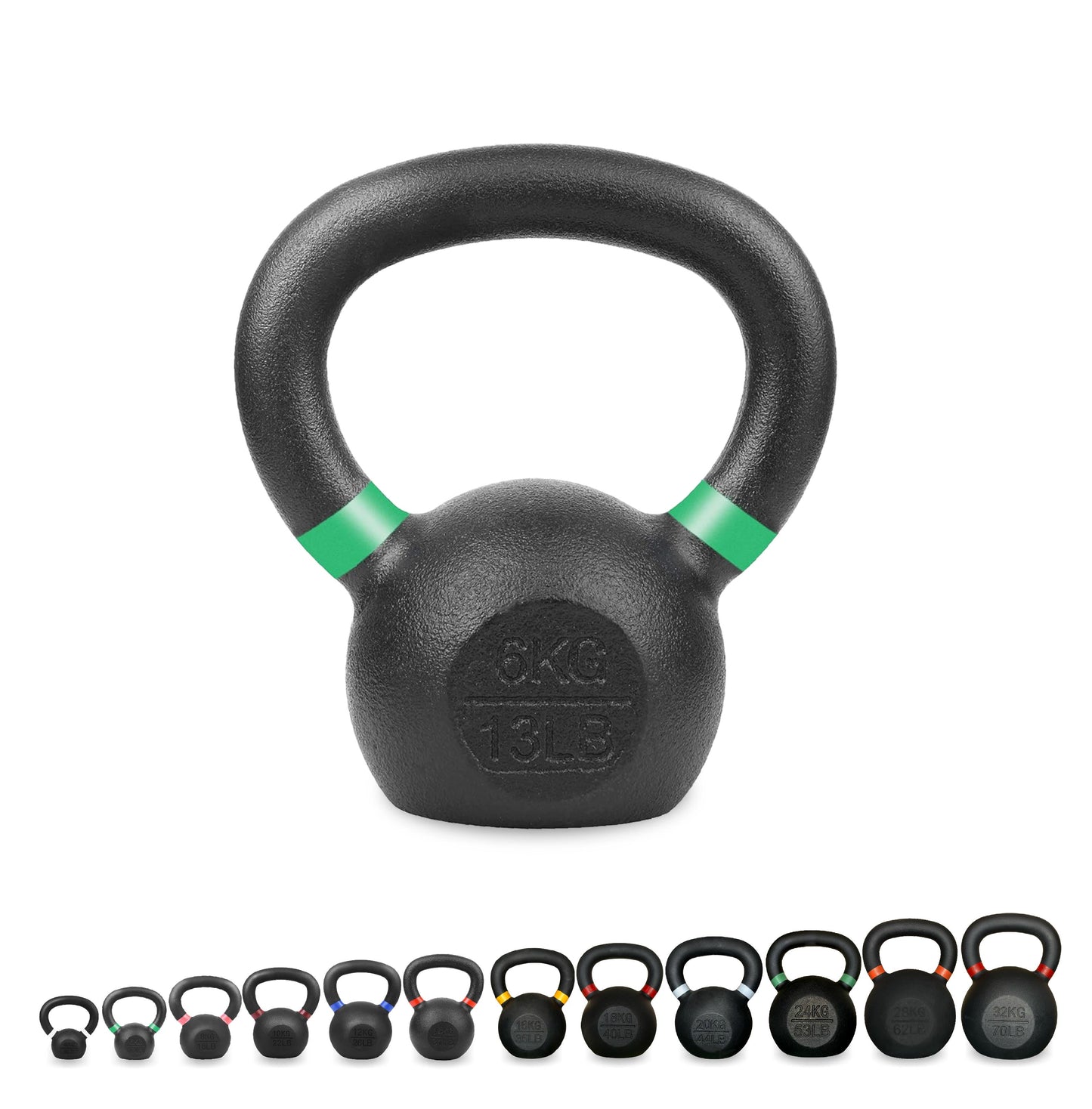 Heavy Duty Cast Iron Kettlebells – Durable Black Finish, Ergonomic Handle Strength Training Weights for Home Gym