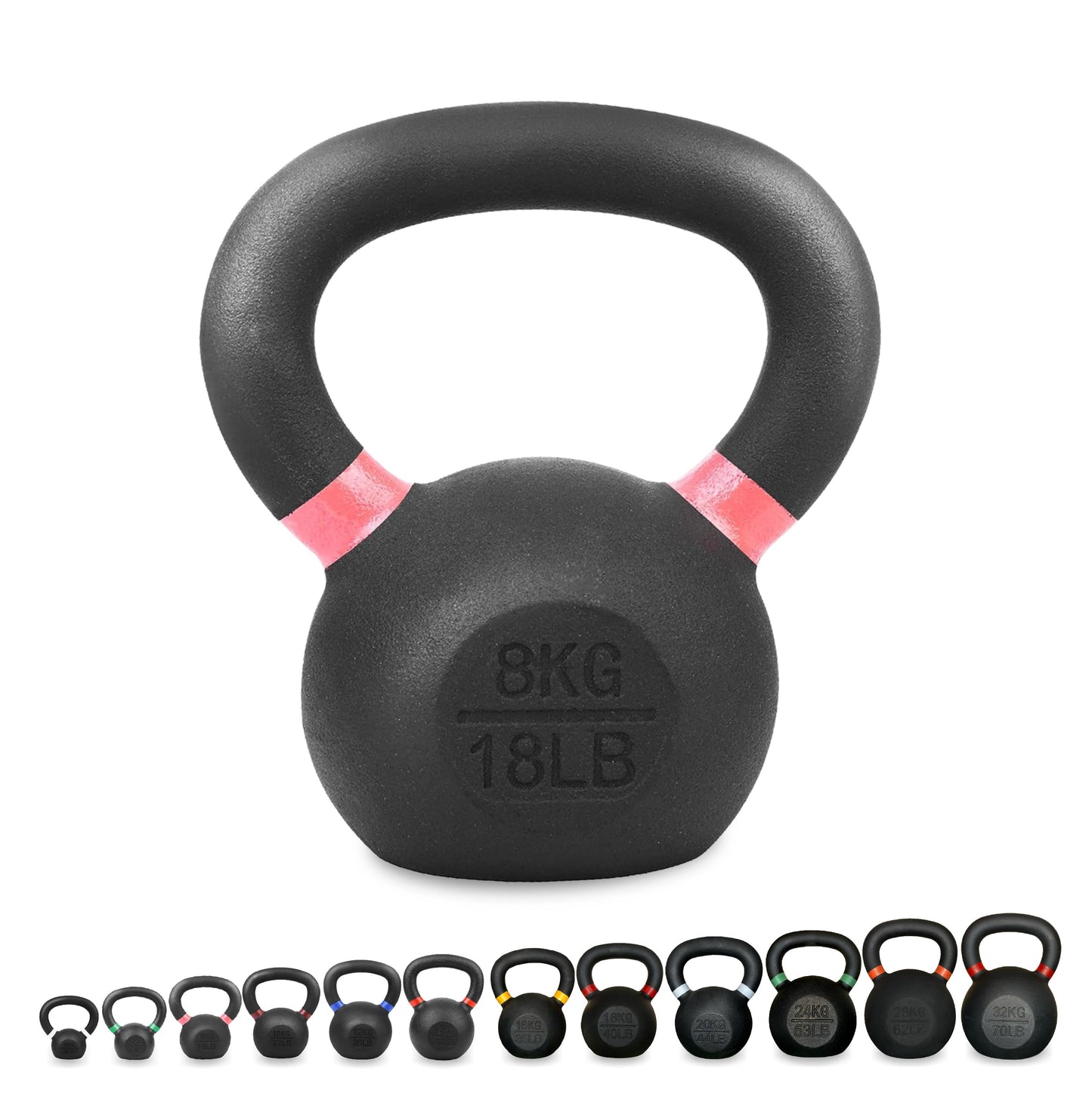 Heavy Duty Cast Iron Kettlebells – Durable Black Finish, Ergonomic Handle Strength Training Weights for Home Gym