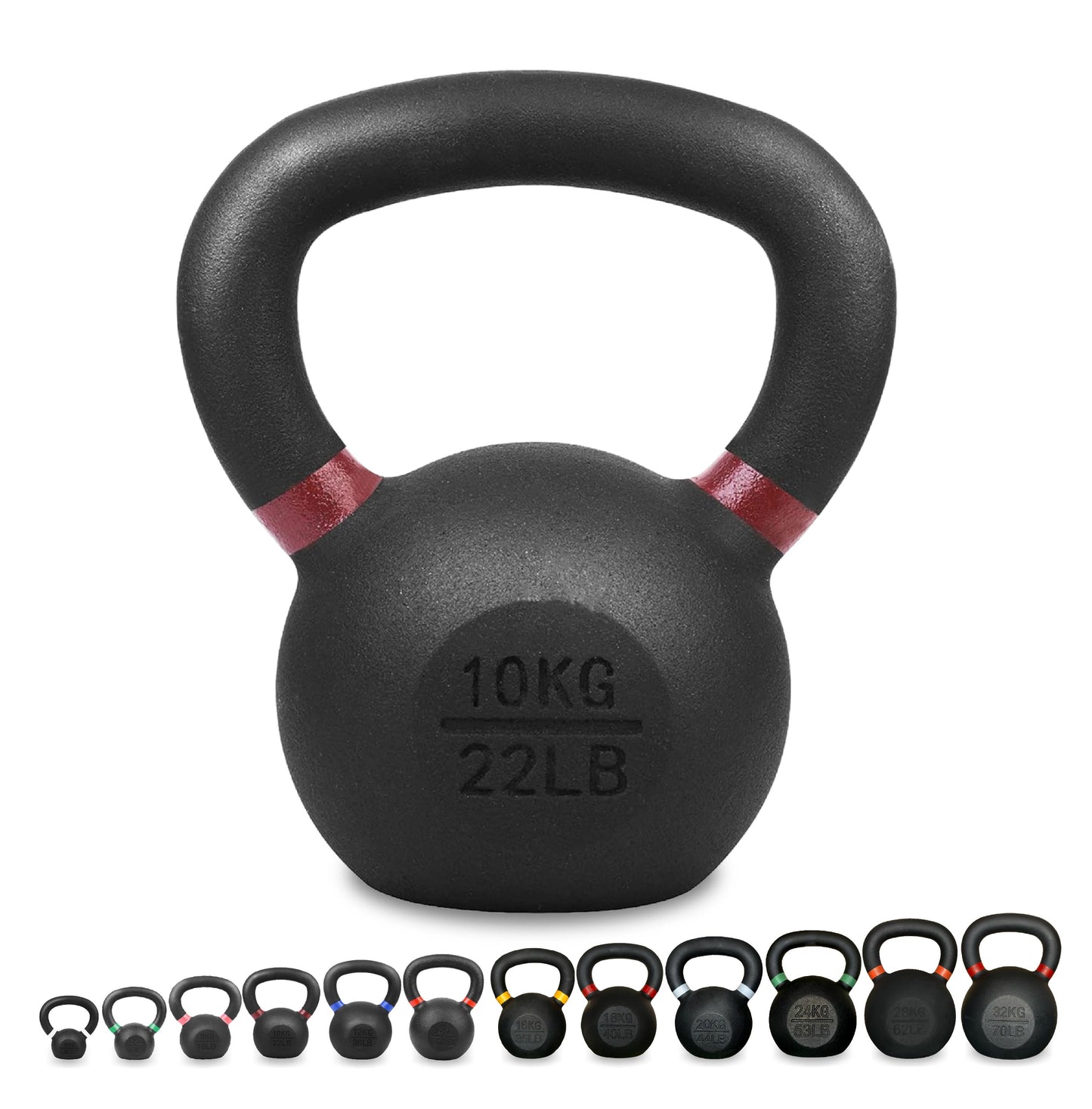 Heavy Duty Cast Iron Kettlebells – Durable Black Finish, Ergonomic Handle Strength Training Weights for Home Gym