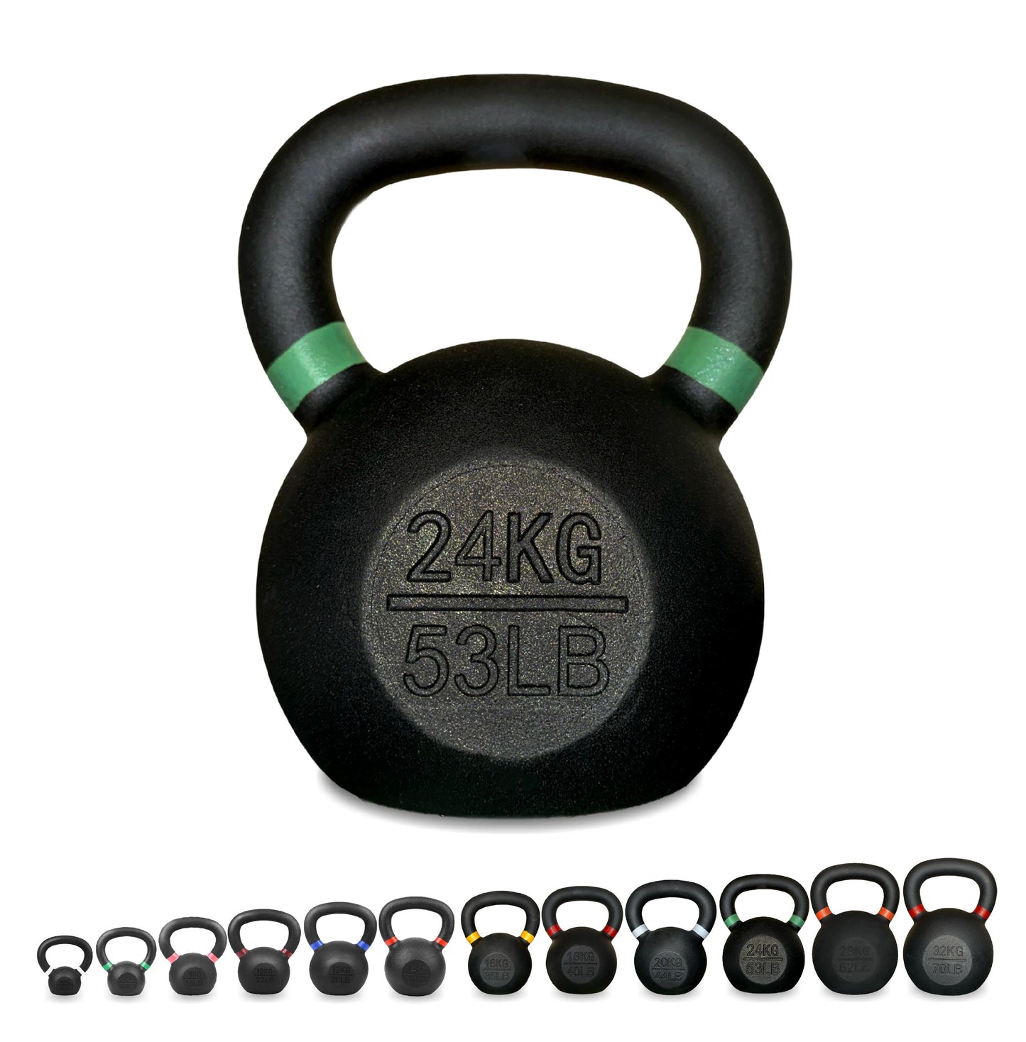 Heavy Duty Cast Iron Kettlebells – Durable Black Finish, Ergonomic Handle Strength Training Weights for Home Gym