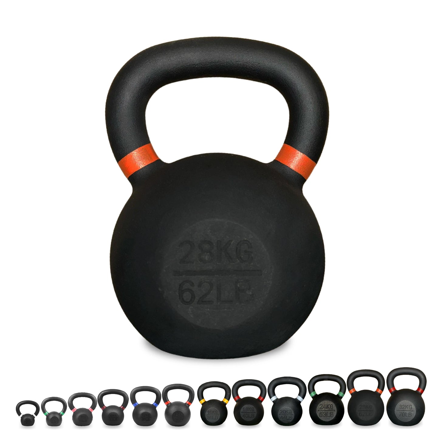 Heavy Duty Cast Iron Kettlebells – Durable Black Finish, Ergonomic Handle Strength Training Weights for Home Gym