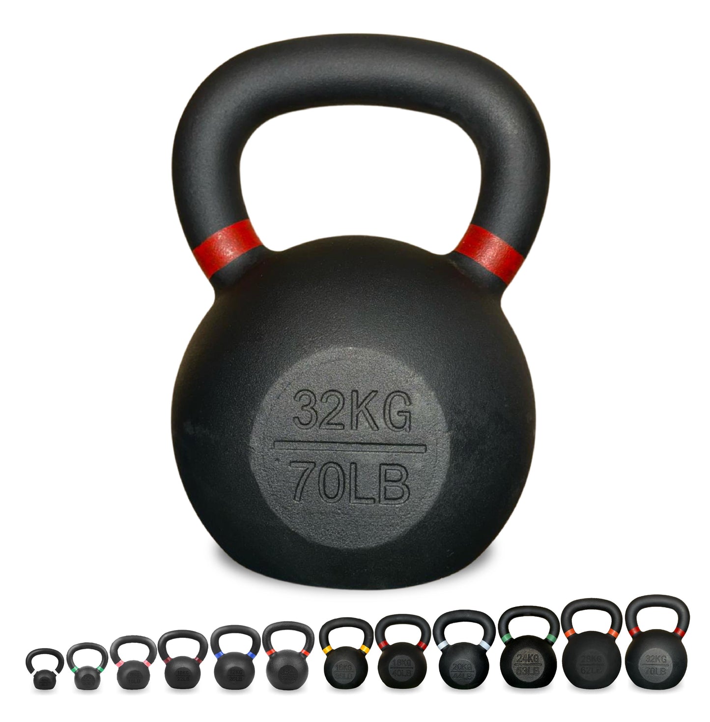 Heavy Duty Cast Iron Kettlebells – Durable Black Finish, Ergonomic Handle Strength Training Weights for Home Gym
