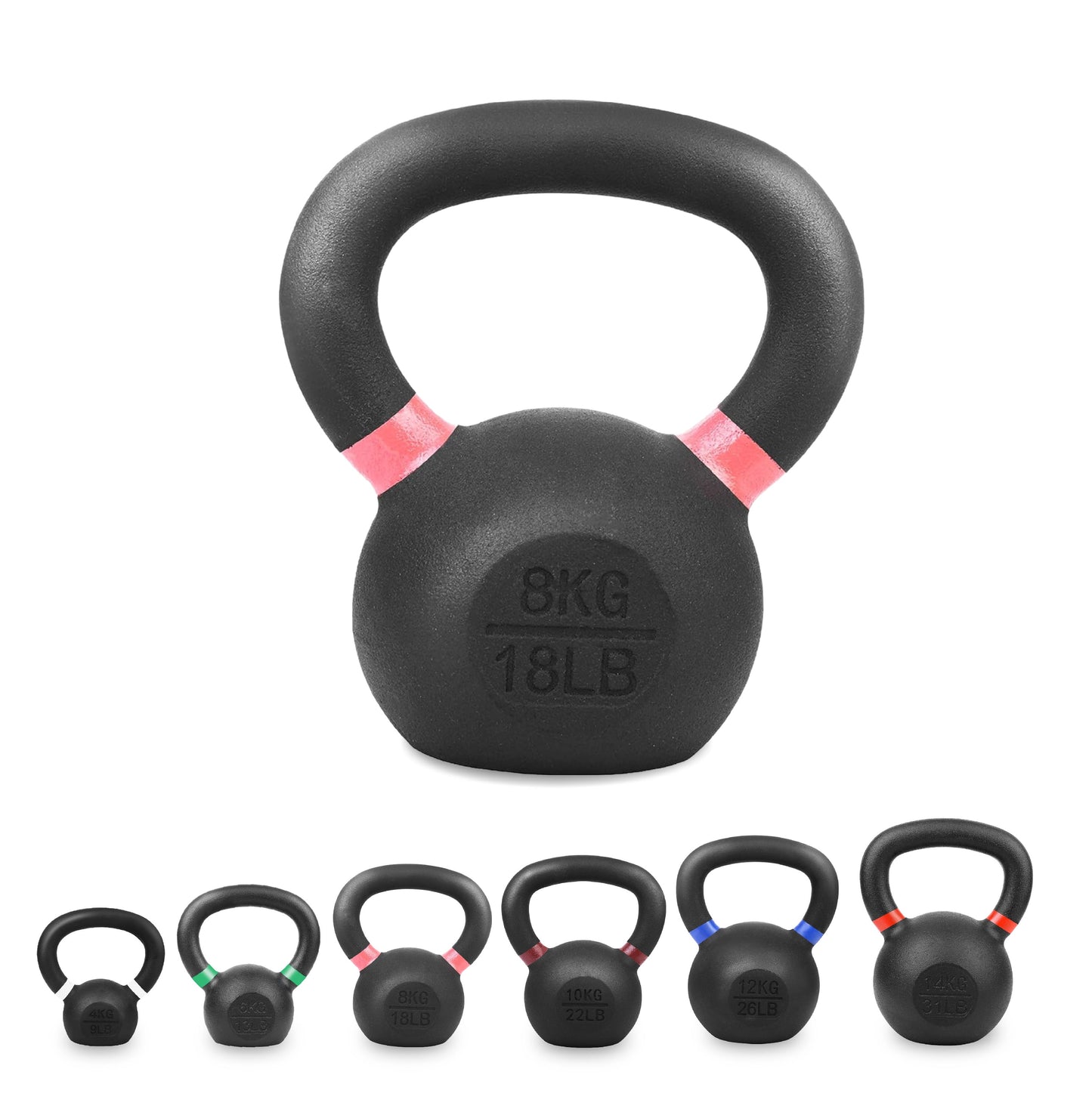 Heavy Duty Cast Iron Kettlebells – Durable Black Finish, Ergonomic Handle Strength Training Weights for Home Gym
