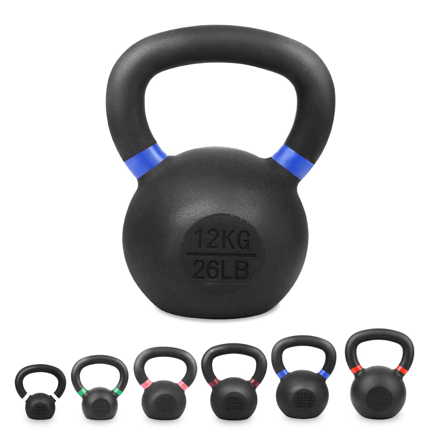 Heavy Duty Cast Iron Kettlebells – Durable Black Finish, Ergonomic Handle Strength Training Weights for Home Gym