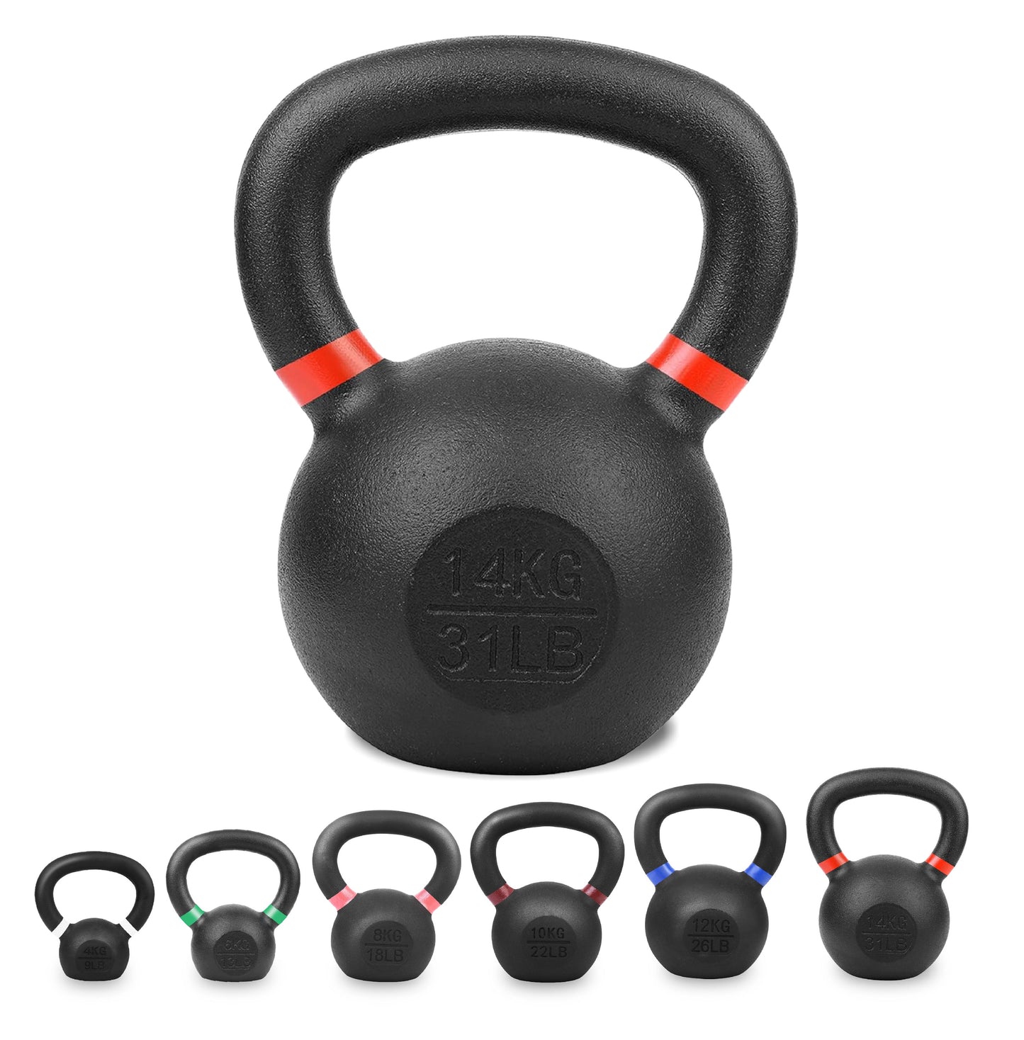 Heavy Duty Cast Iron Kettlebells – Durable Black Finish, Ergonomic Handle Strength Training Weights for Home Gym