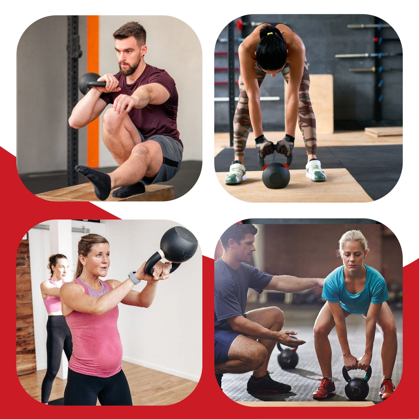 Heavy Duty Cast Iron Kettlebells – Durable Black Finish, Ergonomic Handle Strength Training Weights for Home Gym