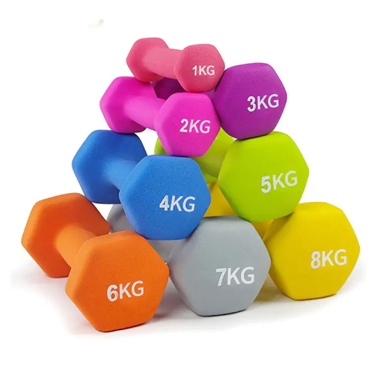 Neoprene Hex Dumbbells – Non-Slip Anti Roll Weights with Soft Grip | Available in Singles, Pairs & Full Sets | Ideal for Home Workouts & Gym Training