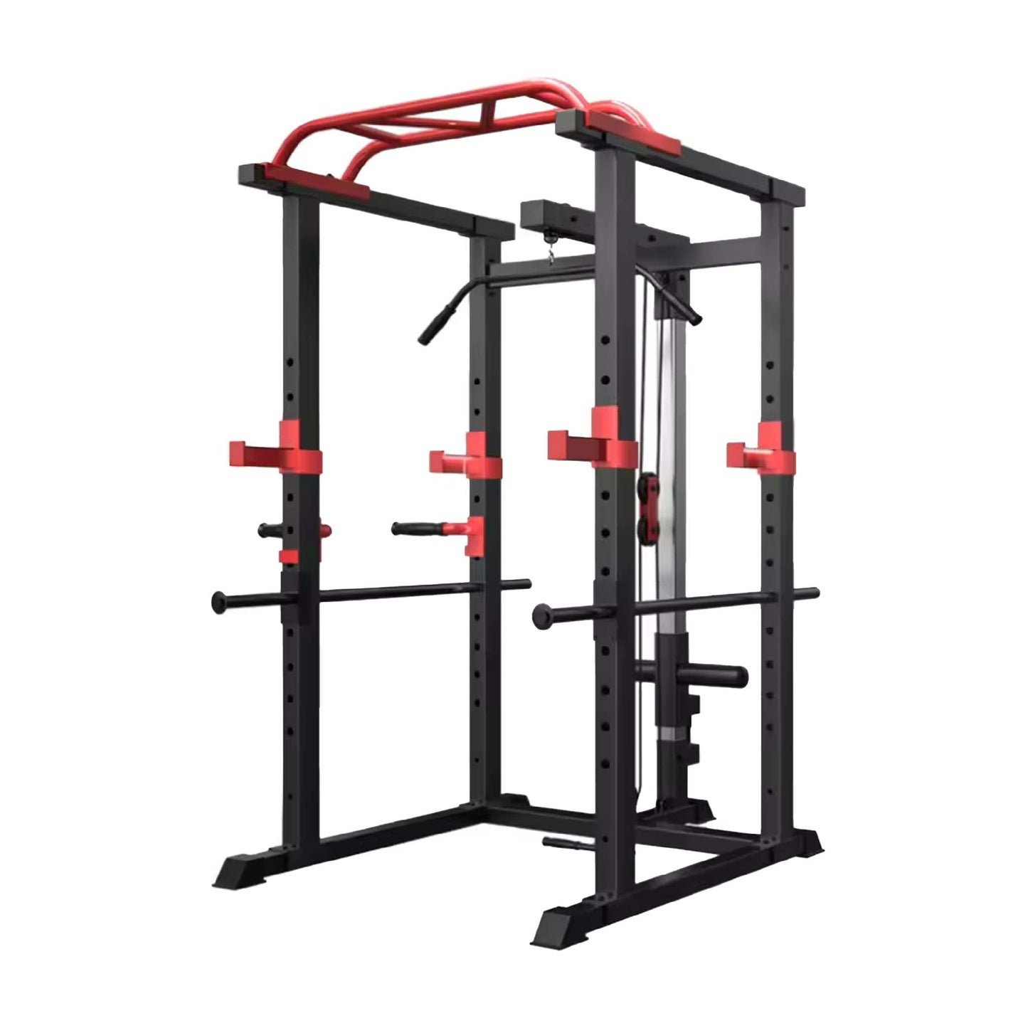 Heavy Duty Power Multi Cage with Pulley System – Adjustable Strength Training Rack with Pull-Up Bar, Safety Arms & Cable Attachments for Full-Body Workouts