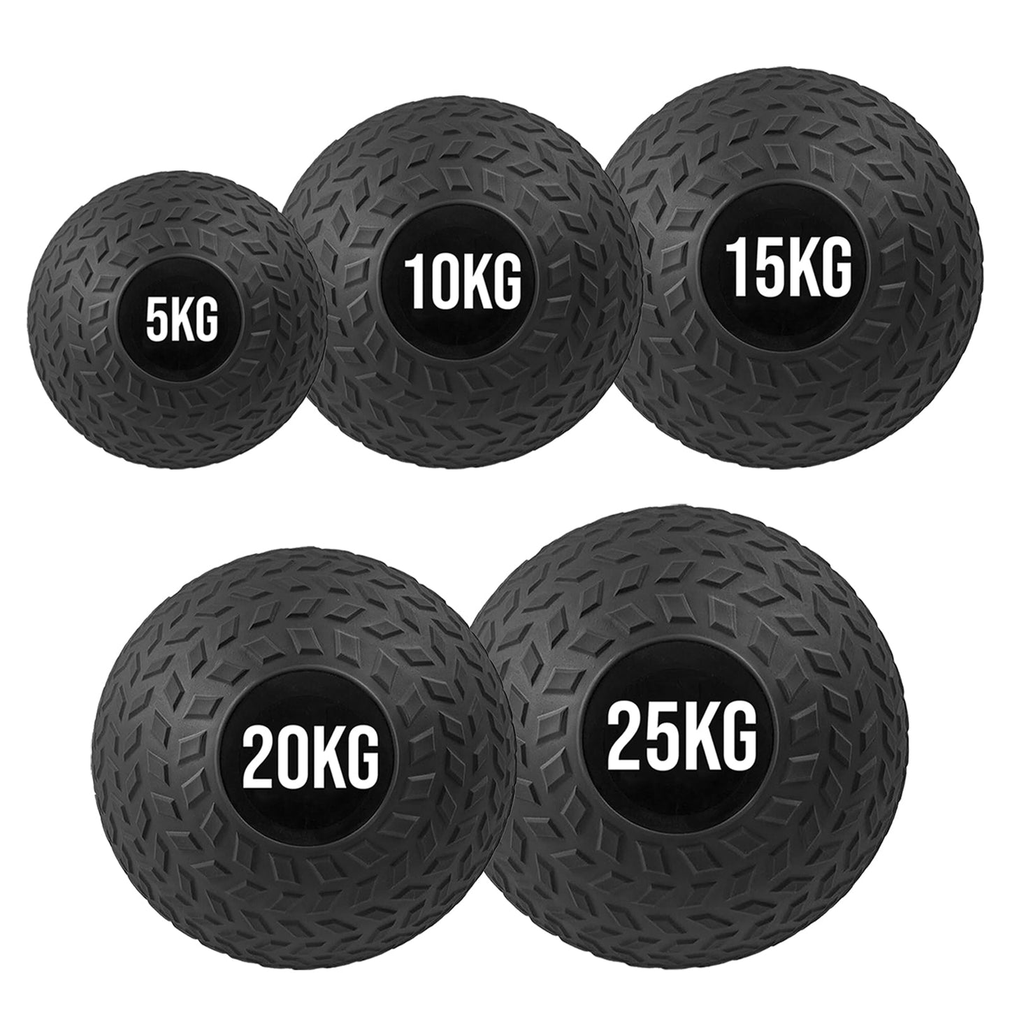 Heavy Duty (3KG–25KG) Treaded Slam Balls for Explosive Power & Core Training | No-Bounce Rubber Weights for Strength & HIIT | Sold Separately or in Sets for All Fitness Levels