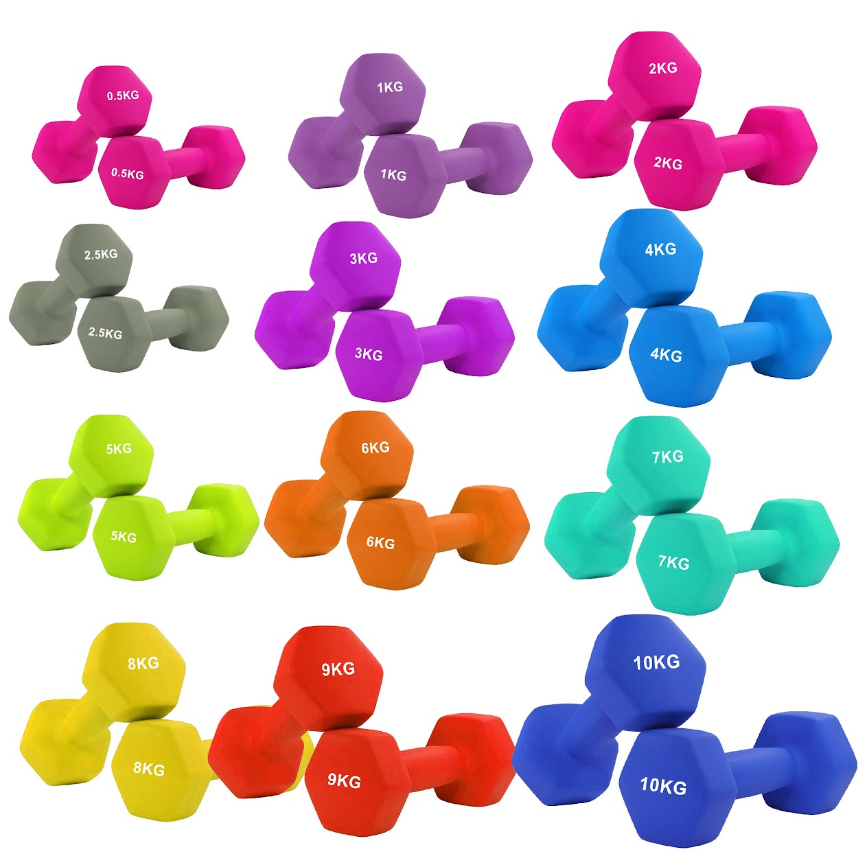 Neoprene Hex Dumbbells – Non-Slip Anti Roll Weights with Soft Grip | Available in Singles, Pairs & Full Sets | Ideal for Home Workouts & Gym Training