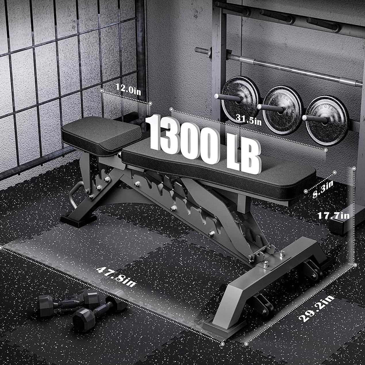 Heavy Duty Commercial Adjustable Weight Bench – 680kg Capacity | Flat, Incline & Decline Positions | Foldable Gym Bench for Home & Professional Strength Training