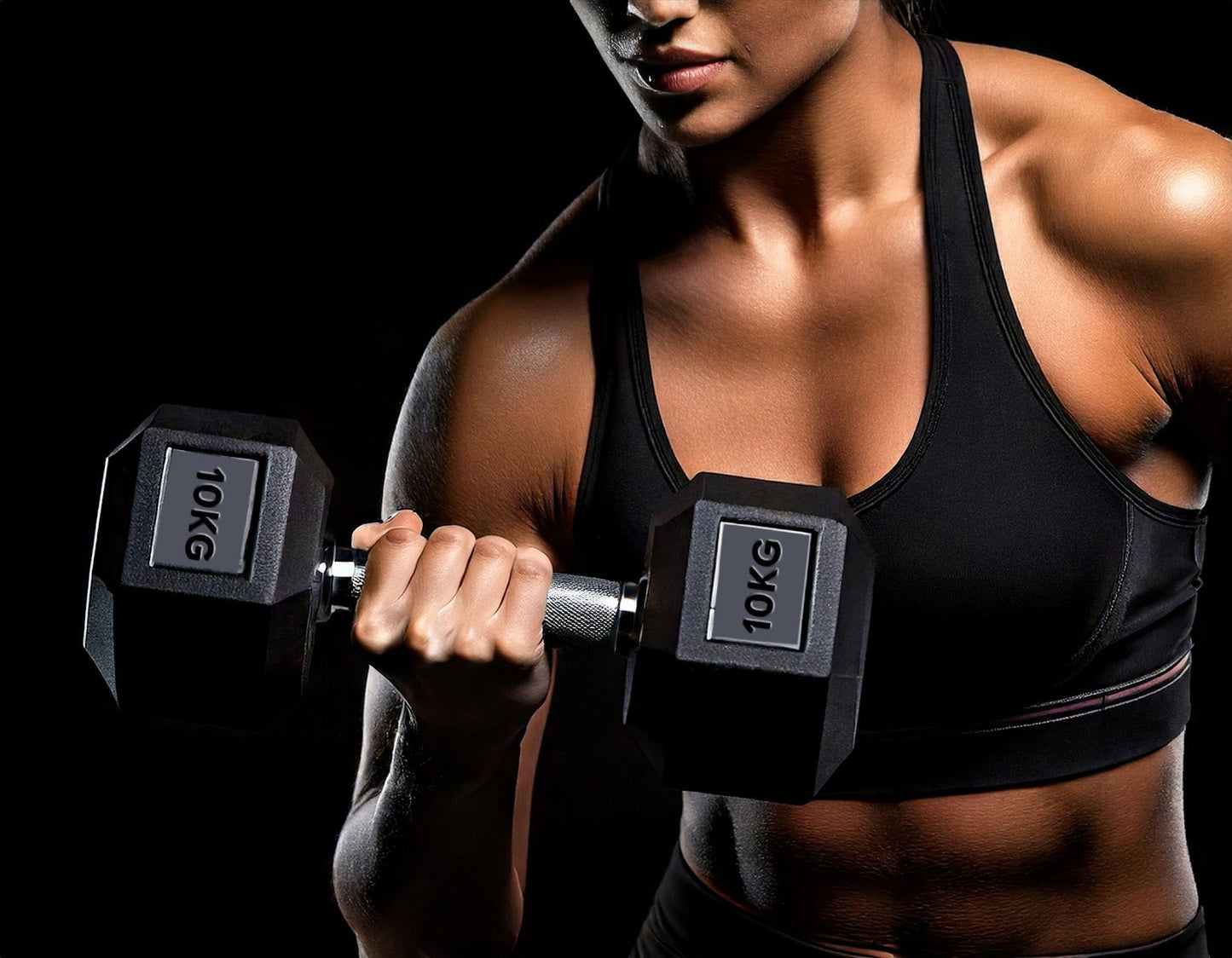 Hex Dumbbells 2.5kg–60kg Pairs & Sets – Rubber-Coated Anti-Roll Weights with Knurled Steel Grip – Strength Training Dumbbell Set for Home Gym or Studio