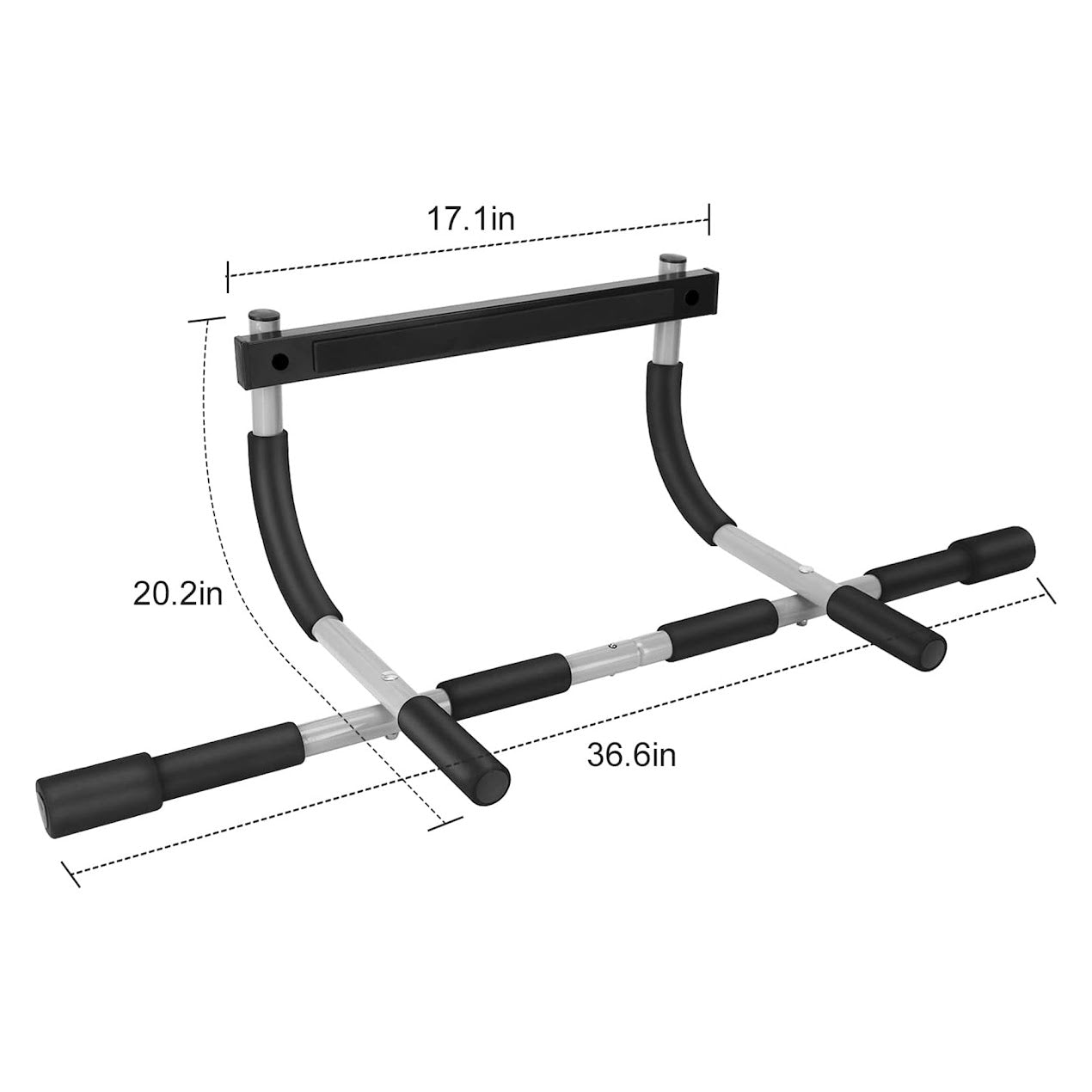 Heavy Duty Steel Door Pull Up Bar – Strengthen Your Upper Body Anywhere – 120kg Capacity, Non-Slip Grips, Easy Setup, Compact Design for Home & Office Fitness