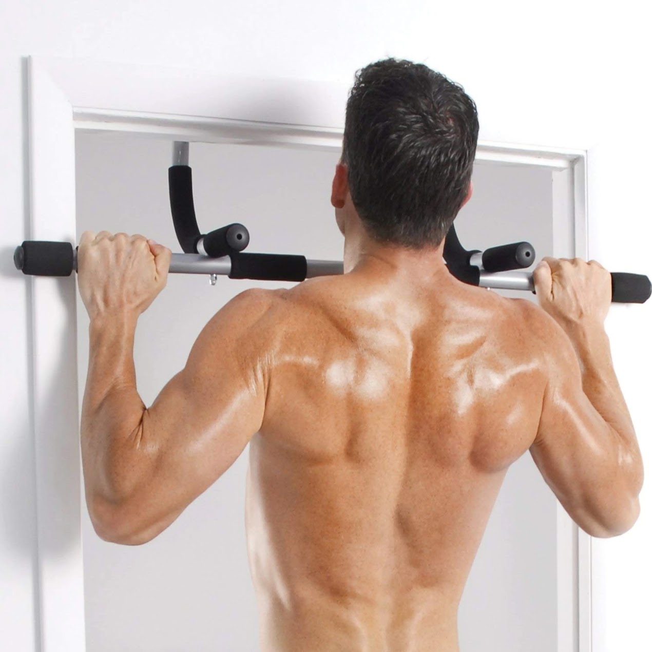 Heavy Duty Steel Door Pull Up Bar – Strengthen Your Upper Body Anywhere – 120kg Capacity, Non-Slip Grips, Easy Setup, Compact Design for Home & Office Fitness