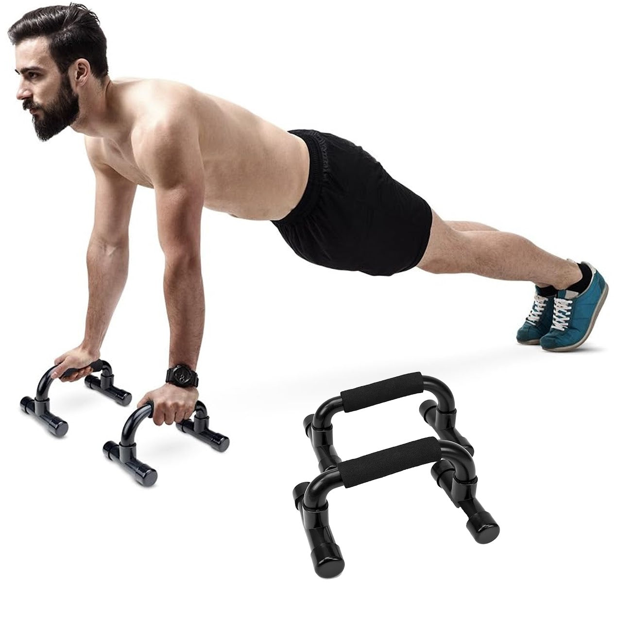 Heavy Duty Push Up Bars – Enhance Your Upper Body Workouts with Durable, Non-Slip Design to Build Chest, Shoulders & Strength, Improve Form, and Train Anywhere, Anytime!