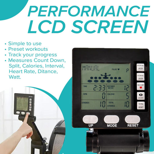 Adjustable Air‑Resistance Rowing Machine, Aluminum Frame & Silent Glide for Home Gym