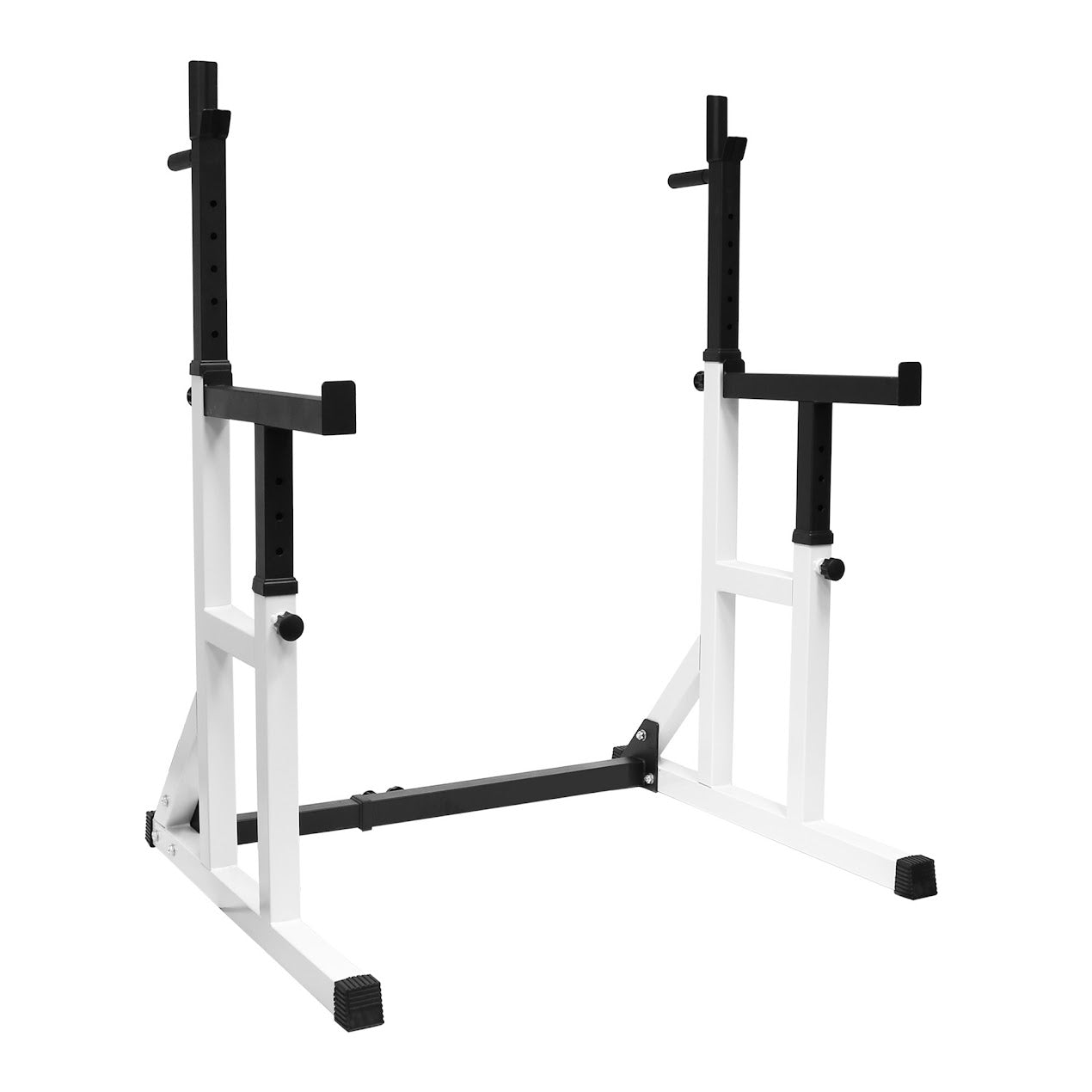 Heavy Duty Adjustable Squat & Bench Press Rack 2.0 – Steel, Gunmetal Finish, Dip Handles, High-Capacity Strength Training for Home Gym