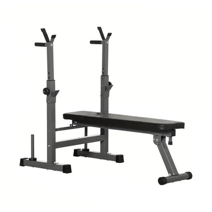All-in-One Adjustable Workout Bench with Dip Bars & Barbell Support – Foldable Heavy Duty Steel Bench for Total Body Training at Home or in the Gym