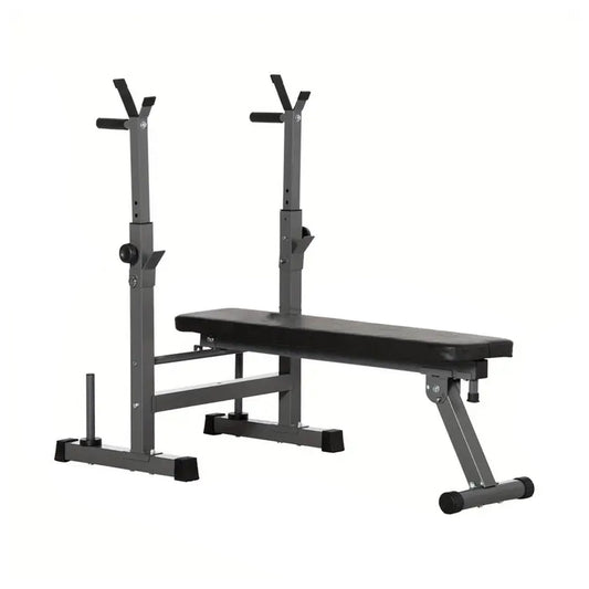 All-in-One Adjustable Workout Bench with Dip Bars & Barbell Support – Foldable Heavy Duty Steel Bench for Total Body Training at Home or in the Gym