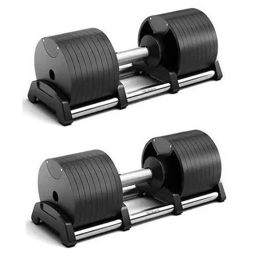 Adjustable Round Dumbbells | 24kg–45kg Single or Pair | Steel Core, Smooth Dial | Anti-Slip Grip for Home Gym | Optional Bench | Elite Strength Gear