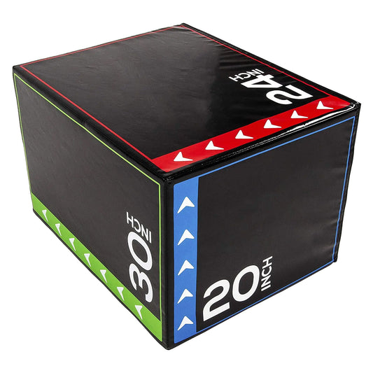 Soft 3‑in‑1 Plyometric Jump Box – Non Slip Foam, Multi Height Training, Sold Separately or as a Complete Set, Compact Home Gym Fitness