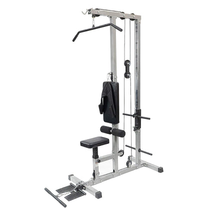 Heavy Duty LAT Pull Down Station with Adjustable Seat – Full Body Cable Trainer Featuring High and Low Pulleys for Home Workouts