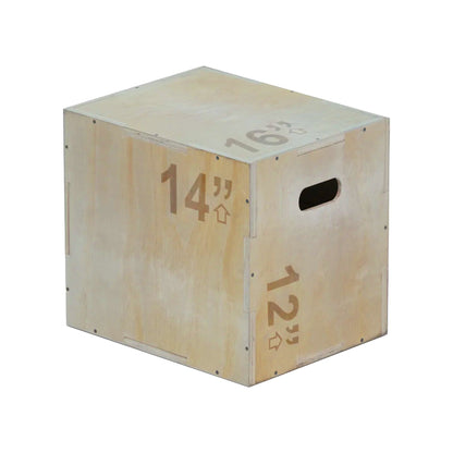 Multi Height 3-in-1 Wooden Plyo Jump Box, Anti‑Slip Texture, Plyometric Jump Box for Strength, Agility, and Home or Gym Training