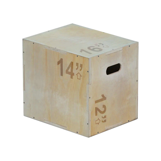Multi Height 3-in-1 Wooden Plyo Jump Box, Anti‑Slip Texture, Plyometric Jump Box for Strength, Agility, and Home or Gym Training