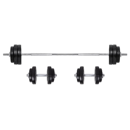Adjustable 65 kg Dumbbell & Barbell Set – Cast-Iron, Knurled Grip, 2-in-1 Strength Training Kit for Home Gym Workouts